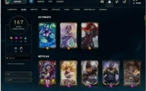 Conta Lol D1, skins prestígios, 139 champs