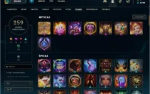 Conta Lol D1, skins prestígios, 139 champs