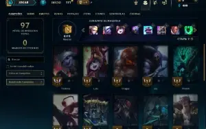 Unranked com 45 Champs e 8 Skins