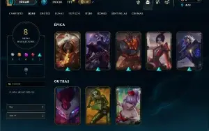 Unranked com 45 Champs e 8 Skins