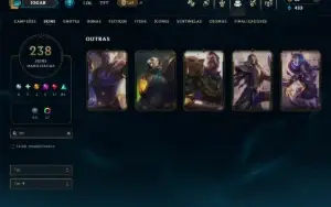 Unranked com TODOS os Champs e 238 Skins ( ADC / SUP )
