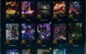 Conta LVL 77 com 50 campeões-25 skin, 7k EA e 476 RP SEM ELO