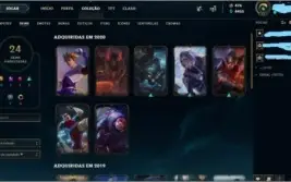 Conta LVL 77 com 50 campeões-25 skin, 7k EA e 476 RP SEM ELO