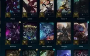 Conta LVL 77 com 50 campeões-25 skin, 7k EA e 476 RP SEM ELO