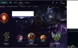 CONTA PLATINA 4 LEAGUE OF LEGENDS S8 BORDA DIAMANTE