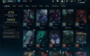 Platina 2 com TODOS os champs e 186 Skins + 7 Prestigios