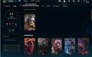 Conta Ferro 2 com 37 Champs e 43 Skins + 1 Prestigio do Sett