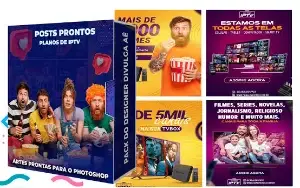 Super Pack 200 banner iptv editável no canva
