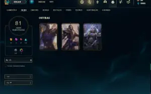 Conta Unranked com 115 Champs e 81 Skins ( MAIN TOP )