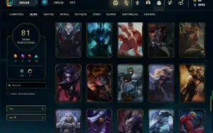 Conta Unranked com 115 Champs e 81 Skins ( MAIN TOP )
