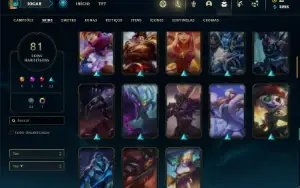 Conta Unranked com 115 Champs e 81 Skins ( MAIN TOP )