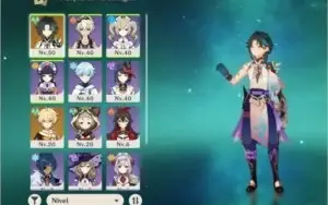Conta genshin impact, xiao+personagens 4☆ ar28