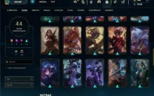 Ouro 1 com 75 Champs e 44 Skins + 1 Prestigio da Morgana