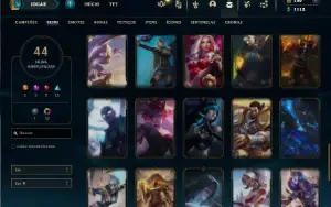 Ouro 1 com 75 Champs e 44 Skins + 1 Prestigio da Morgana