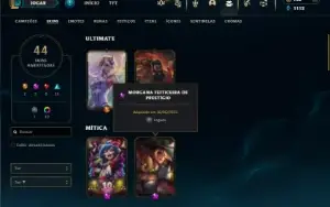 Ouro 1 com 75 Champs e 44 Skins + 1 Prestigio da Morgana