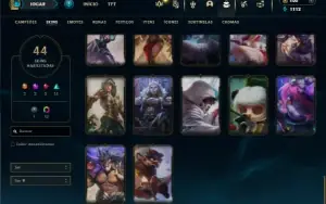 Ouro 1 com 75 Champs e 44 Skins + 1 Prestigio da Morgana