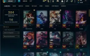 Ouro 1 com 75 Champs e 44 Skins + 1 Prestigio da Morgana