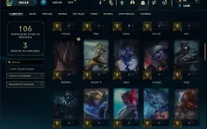 Ouro 1 com 70 Champs e 25 Skins +1 Fragmento