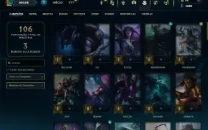 Ouro 1 com 70 Champs e 25 Skins +1 Fragmento