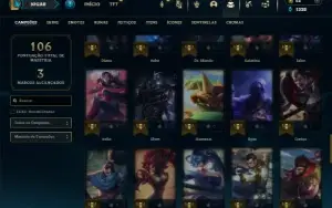 Ouro 1 com 70 Champs e 25 Skins +1 Fragmento