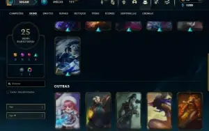 Ouro 1 com 70 Champs e 25 Skins +1 Fragmento