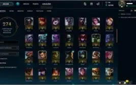 Conta Smurf com todos os champions e 148 skins