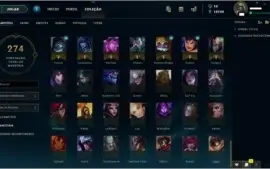 Conta Smurf com todos os champions e 148 skins