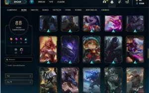 Conta unranked com 95 Champs e 88 Skins + 2 Prestigio (FIZZ)