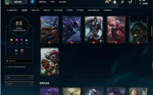 Conta unranked com 95 Champs e 88 Skins + 2 Prestigio (FIZZ)