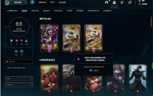 Conta unranked com 95 Champs e 88 Skins + 2 Prestigio (FIZZ)