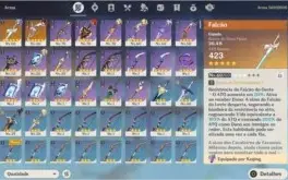 Conta genshin impact com XIAO e outros 5 estrelas + 2 Armas