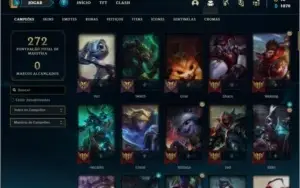 Conta prata 2 com 45 skins e 90 champs