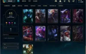Conta prata 2 com 45 skins e 90 champs
