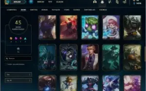 Conta prata 2 com 45 skins e 90 champs