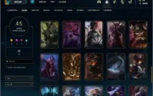 Conta prata 2 com 45 skins e 90 champs