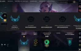 Venda de conta Lol, 254 skins, todos Champs, Plat-lastSeason