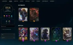 Venda de conta Lol, 254 skins, todos Champs, Plat-lastSeason