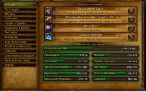 Conta WOW, 17k de Achiev + Torre dos Magos e Montarias Raras