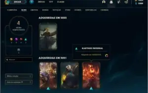 Conta prata 3 com 4 Skins e 32 Champs + 1000 RP