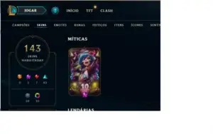 Conta de LoL Gold 3, Todos os Champs e 143 skins (Nv 396)