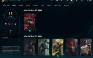 Conjunto de contas LoL - Full Acesso
