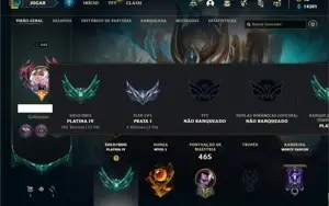 Conta Platina 4 com TODOS os champs e 141 Skins + 50 Espolio
