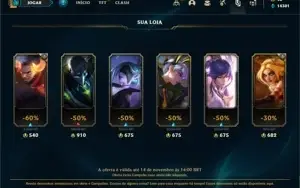 Conta Platina 4 com TODOS os champs e 141 Skins + 50 Espolio