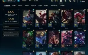 Conta Platina 4 com TODOS os champs e 141 Skins + 50 Espolio