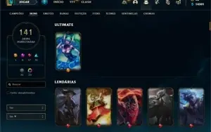 Conta Platina 4 com TODOS os champs e 141 Skins + 50 Espolio