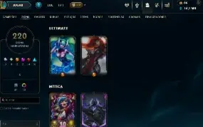 Conta LOL nível 370 - 220 skins - 2 ultimates (MF/Sona)