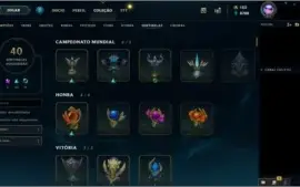 Conta LoL Colecionador 480k RP, 460 skins, Todos os Champs