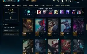 Esmeralda 1 com 65 Champs e 17 Skins +5 Vitoriosas