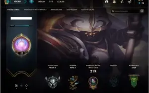 Conta prata 4 com 122 skins e 87 champs