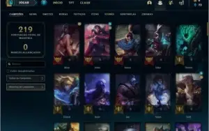Conta prata 4 com 122 skins e 87 champs